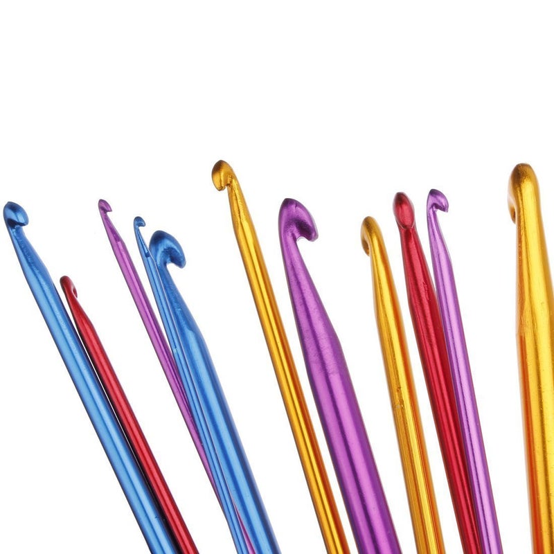 Zuoyou Crochet Hooks 11 Pack Diverse Size Assorted Color Tunisian Afghan Aluminum Knitting Needles Set (2mm to 8mm) - Image 3